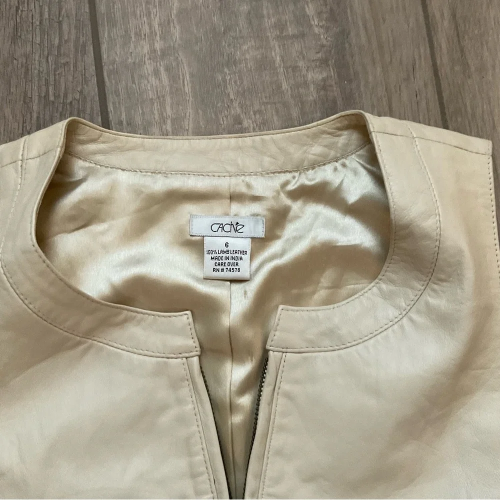 Cache Vintage Cream Lamb Leather Vest - Picture 4 of 7